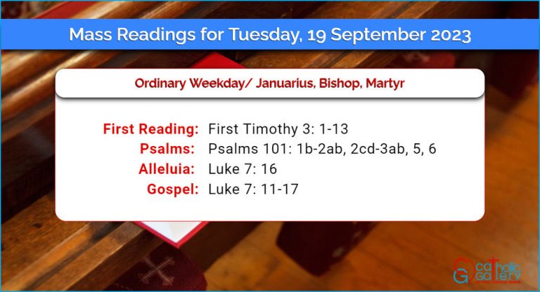 Daily Mass Readings for Tuesday, 19 September 2023