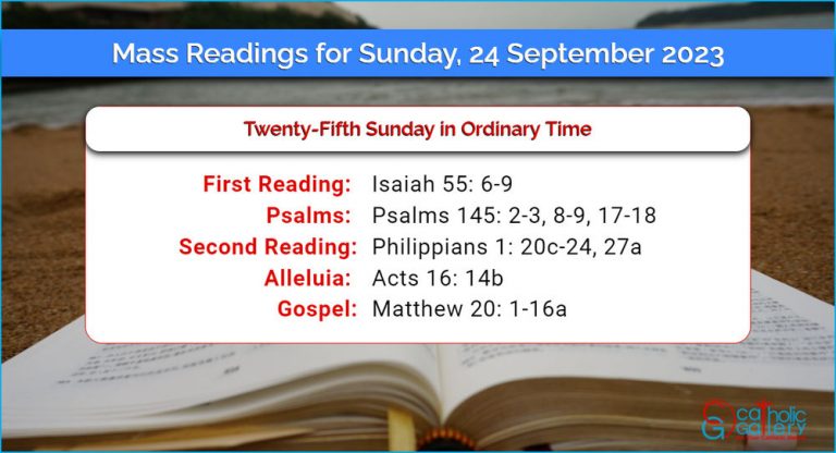 Daily Mass Readings for Sunday, 24 September 2023