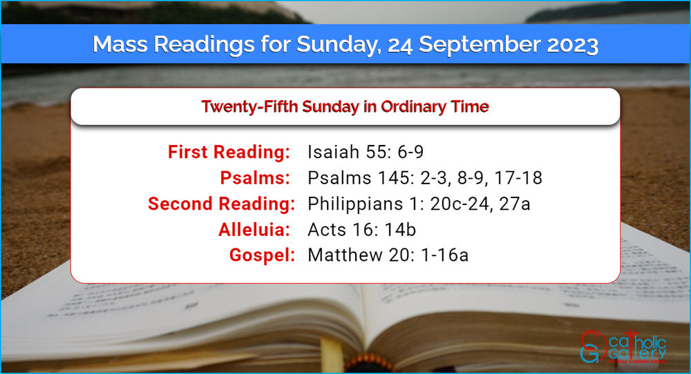 Daily Mass Readings for Sunday, 24 September 2023 Catholic Gallery
