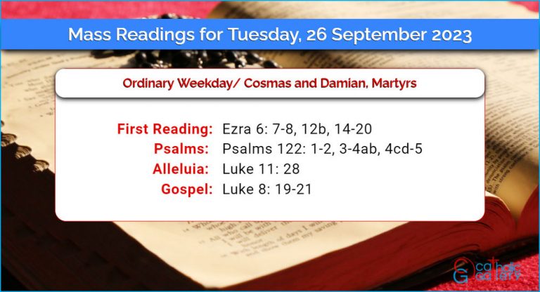 Daily Mass Readings for Tuesday, 26 September 2023