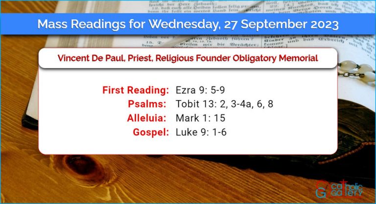Daily Mass Readings for Wednesday, 27 September 2023