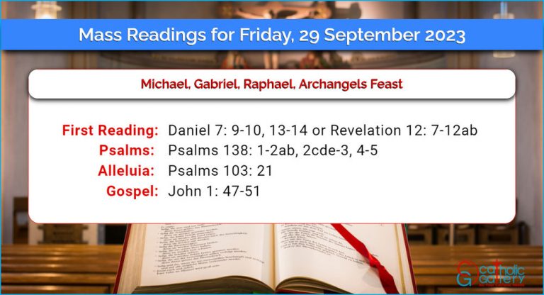 Daily Mass Readings for Friday, 29 September 2023