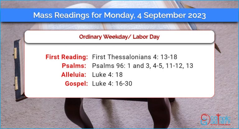 Daily Mass Readings for Monday, 4 September 2023