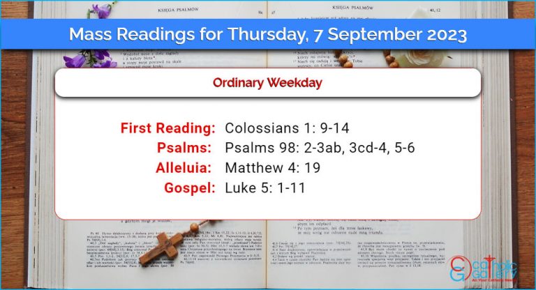 Daily Mass Readings for Thursday, 7 September 2023