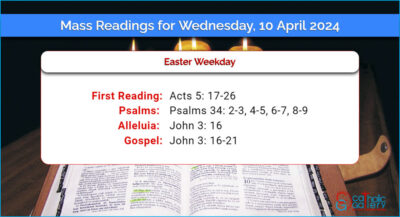 Daily Mass Readings for Wednesday, 10 April 2024
