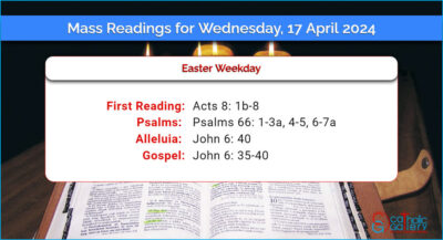 Daily Mass Readings for Wednesday, 17 April 2024