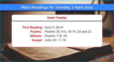 Daily Mass Readings for Tuesday, 2 April 2024
