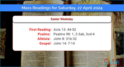 Daily Mass Readings for Saturday, 27 April 2024
