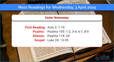 Daily Mass Readings for Wednesday, 3 April 2024
