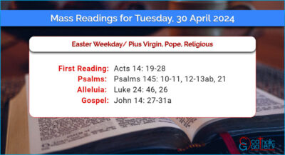 Daily Mass Readings for Tuesday, 30 April 2024