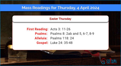 Daily Mass Readings for Thursday, 4 April 2024