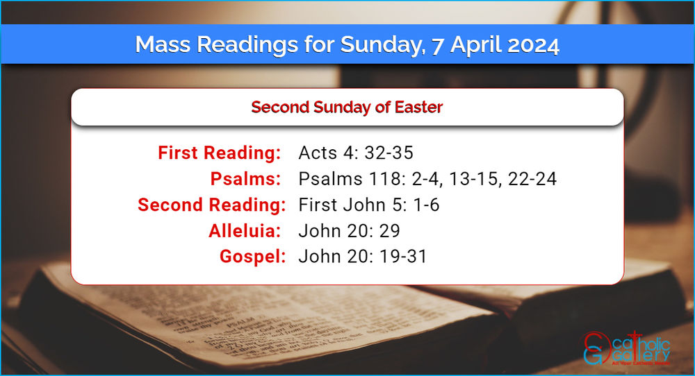 Daily Mass Readings for Sunday, 7 April 2024 Catholic Gallery