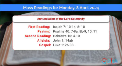 Daily Mass Readings for Monday, 8 April 2024