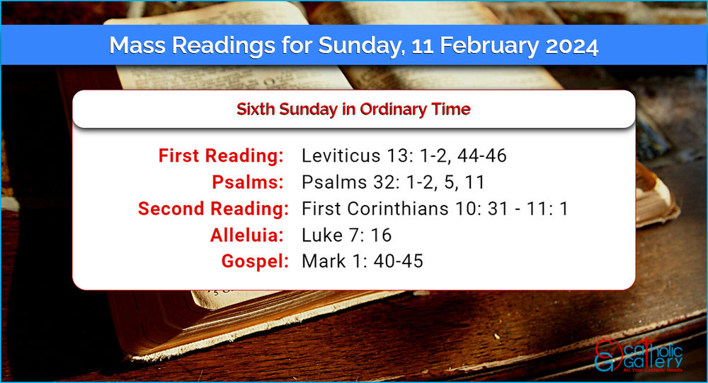 Daily Mass Readings for Sunday, 11 February 2024 Catholic Gallery