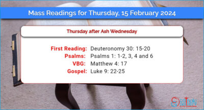 Daily Mass Readings for Thursday, 15 February 2024