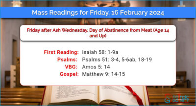 Daily Mass Readings for Friday, 16 February 2024