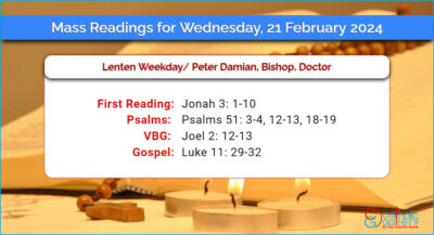 Daily Mass Readings for Wednesday, 21 February 2024