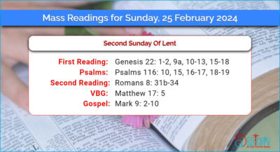 Daily Mass Readings for Sunday, 25 February 2024