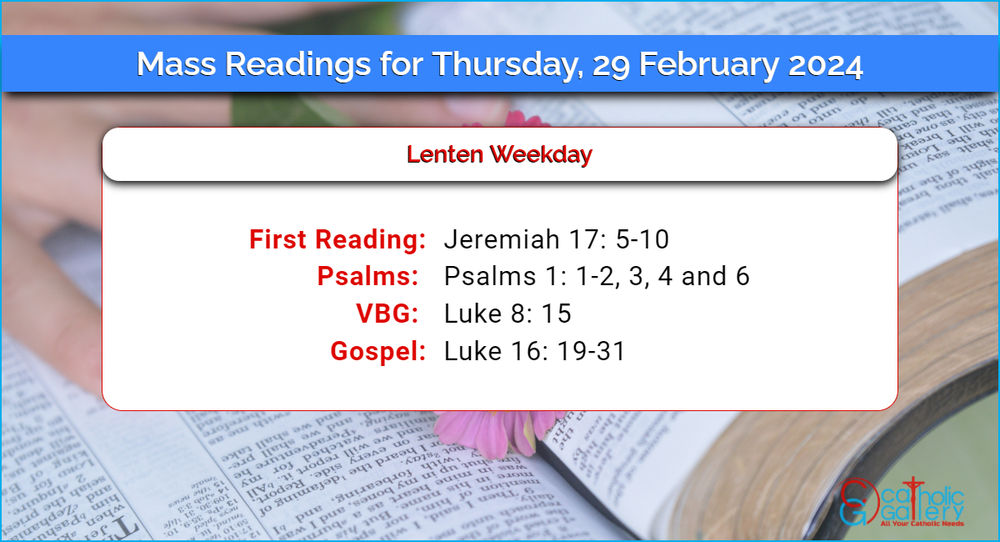 Daily Mass Readings for Thursday, 29 February 2024 Catholic Gallery