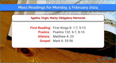 Daily Mass Readings for Monday, 5 February 2024