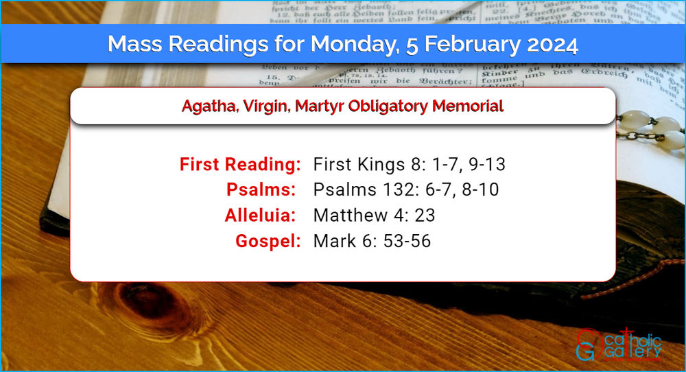 Daily Mass Readings for Monday, 5 February 2024 Catholic Gallery