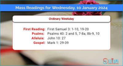 Daily Mass Readings for Wednesday, 10 January 2024