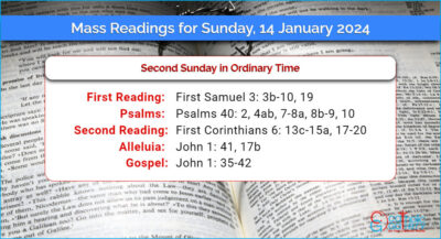 Daily Mass Readings for Sunday, 14 January 2024