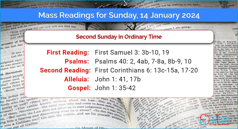 Daily Mass Readings for Sunday, 14 January 2024 Catholic Gallery