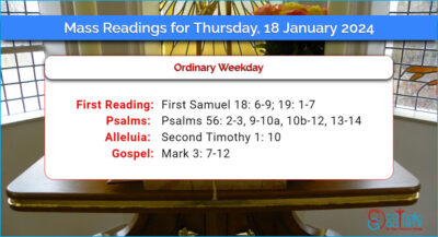 Daily Mass Readings for Thursday, 18 January 2024