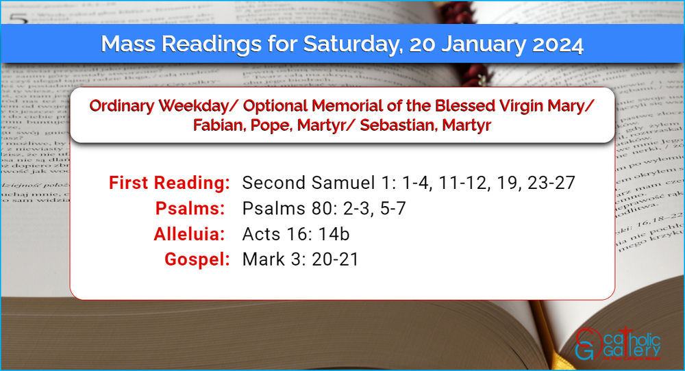 Daily Mass Readings for Saturday, 20 January 2024 Catholic Gallery