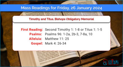 Daily Mass Readings for Friday, 26 January 2024