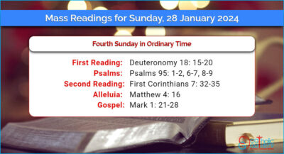 Daily Mass Readings for Sunday, 28 January 2024