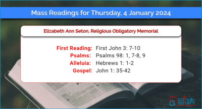 Daily Mass Readings for Thursday, 4 January 2024
