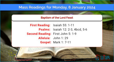 Daily Mass Readings for Monday, 8 January 2024