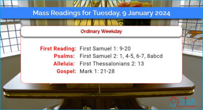 Daily Mass Readings for Tuesday, 9 January 2024