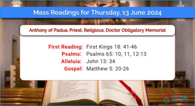 Daily Mass Readings for Thursday, 13 June 2024