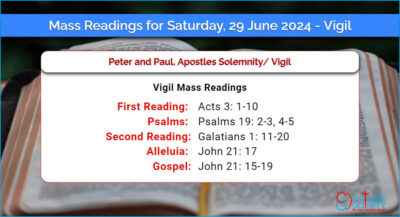 Daily Mass Readings for Saturday, 29 June 2024 – Vigil