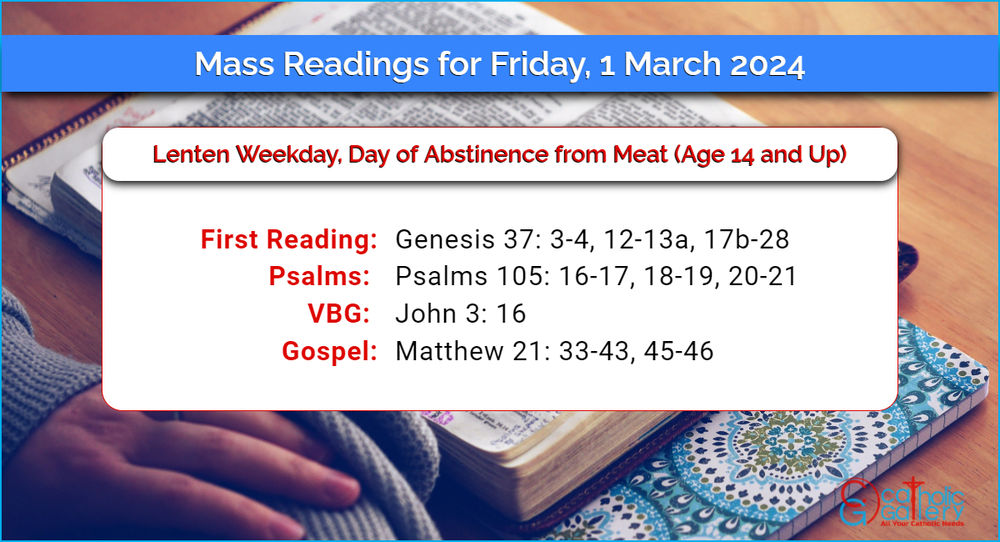 Daily Mass Readings for Friday, 1 March 2024 Catholic Gallery