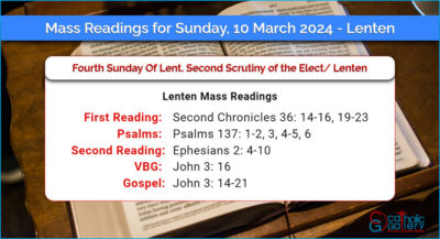 Daily Mass Readings for Sunday, 10 March 2024 – Lenten