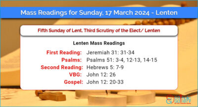 Daily Mass Readings for Sunday, 17 March 2024 – Lenten