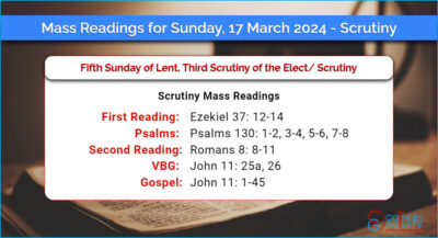 Daily Mass Readings for Sunday, 17 March 2024 – Scrutiny