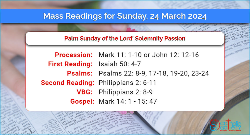 Daily Mass Readings for Sunday, 24 March 2024 Catholic Gallery