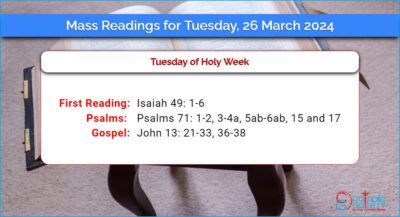 Daily Mass Readings for Tuesday, 26 March 2024