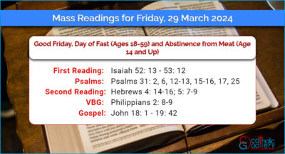 Daily Mass Readings for Friday, 29 March 2024