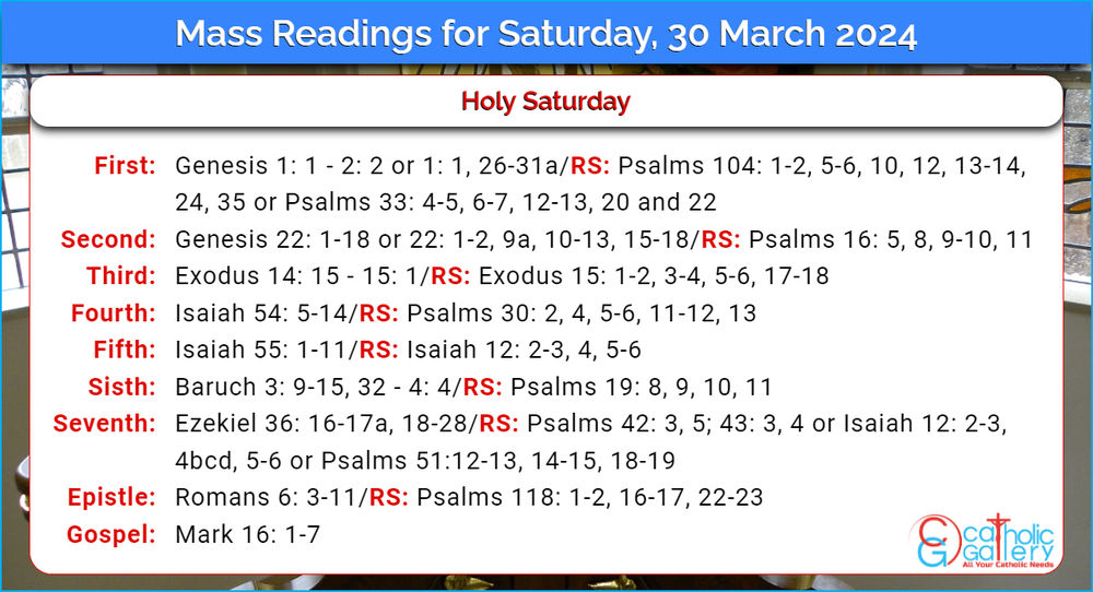 Mass Readings Oct 29 2025