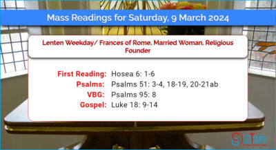 Daily Mass Readings for Saturday, 9 March 2024