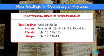 Daily Mass Readings for Wednesday, 15 May 2024