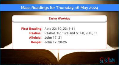 Daily Mass Readings for Thursday, 16 May 2024