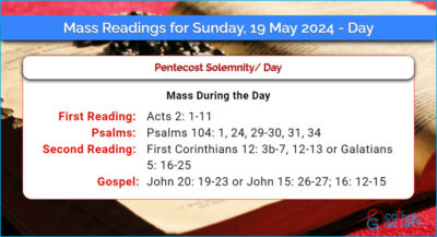 Daily Mass Readings for Sunday, 19 May 2024 – Day