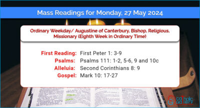 Daily Mass Readings for Monday, 27 May 2024